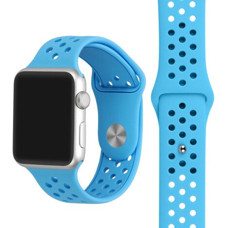 Curea iUni compatibila cu Apple Watch 1/2/3/4/5/6/7, 38mm, Silicon Sport, Blue