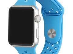 Curea iUni compatibila cu Apple Watch 1/2/3/4/5/6/7, 38mm, Silicon Sport, Blue